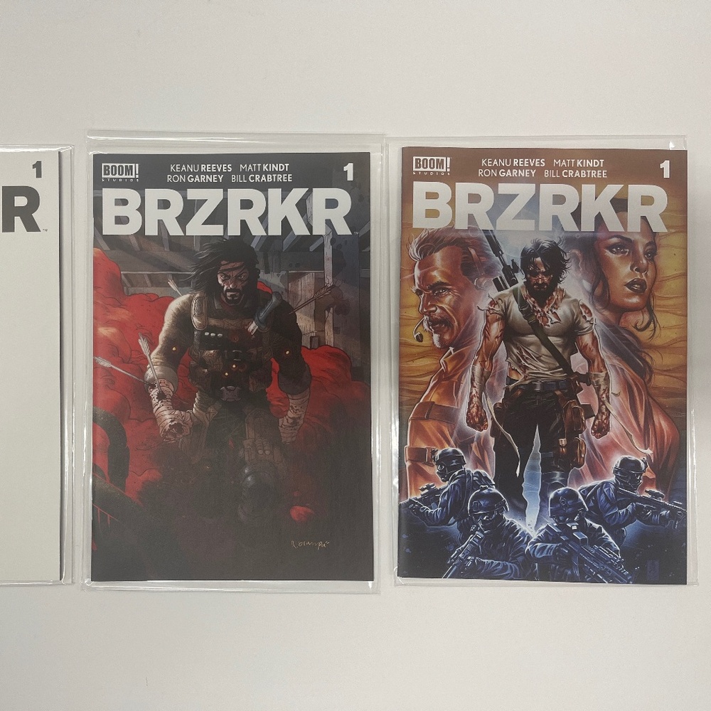 BRZRKR #1 First Print Keanu Reeves Covers A B & Blank Sketch Boom Studios 2021
